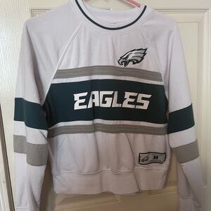 NFL Eagles Gray and Green Crew Neck Sweater